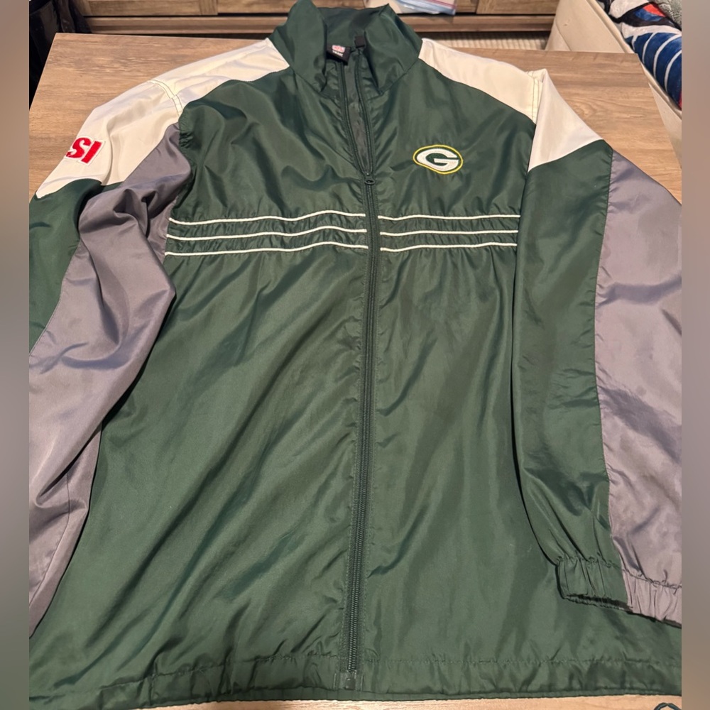 NFL Green Bay Packers Jacket Men’s Size XL Reebok Windbreak Lightweight Zip Up